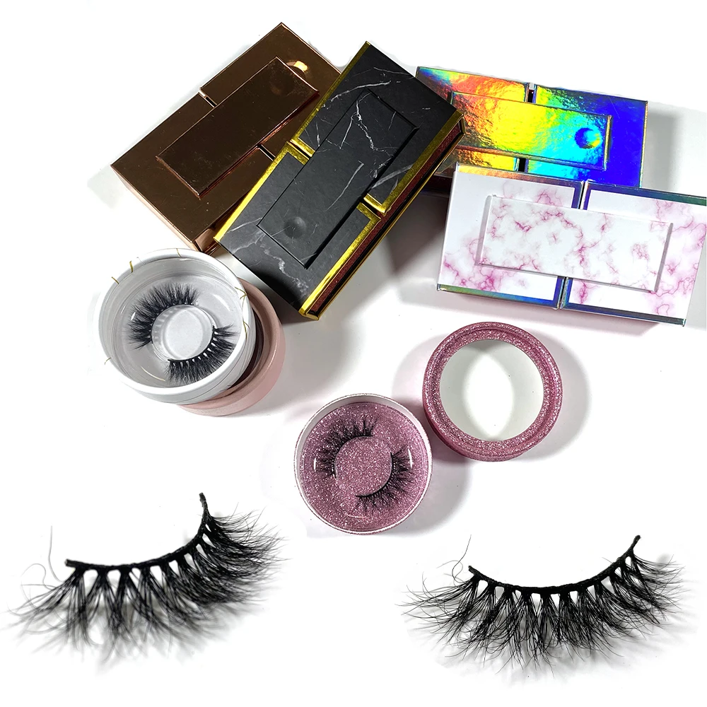 
Luxury Empty Clear Transparent Crystal Packing Box Private label Custom Eyelash Packaging 