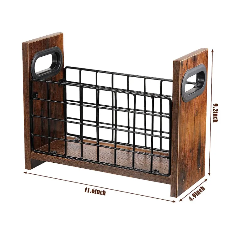 2 Piecesmagazine holder Desktop Magazine Rack Floor Rustic magazine basket  Farmhouse Metal