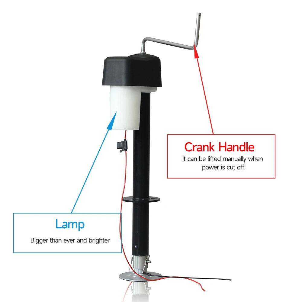 12V DC 3500lbs Electric Trailer Jack Handle Jacks Tongue Stabilizer Jack Electric Trailer Jack with Single And Double Wheels