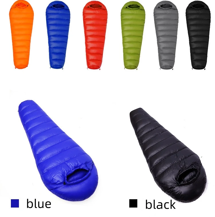 White Goose Down Filling Sleeping Bag For Camping, Comfortable 4 Season Down Fiber Sleeping Bag for Outdoor