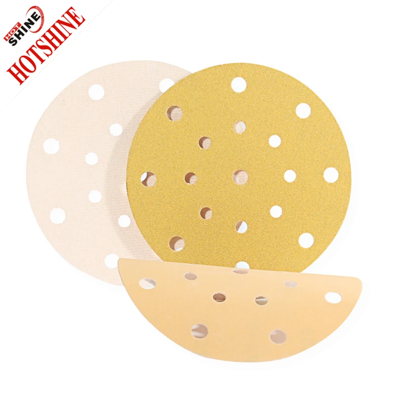 Hotshine Factory Supply Gold Aluminum Oxide 6 Inches Hook and Loop Angle Grinder Abrasive Sanding Wheel Sale Stone Metal Wood