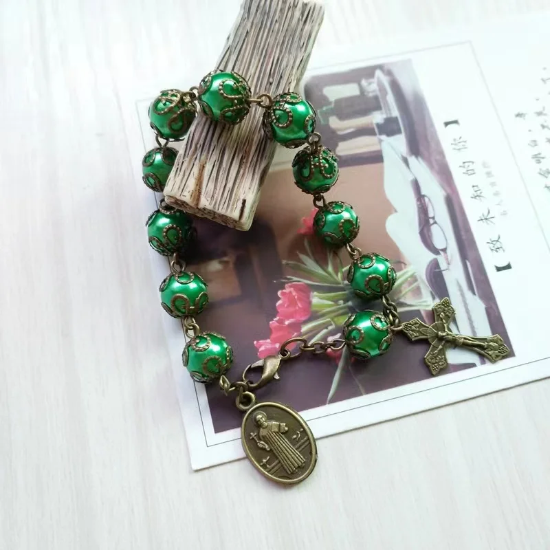 catholic jewelry cross rosary bracelet gift rosary bracelet
