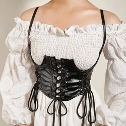 European and American Popular Lace Up Corset Belt PU Leather Ladies Wide Waist Belt Slimming Body Belts For Women