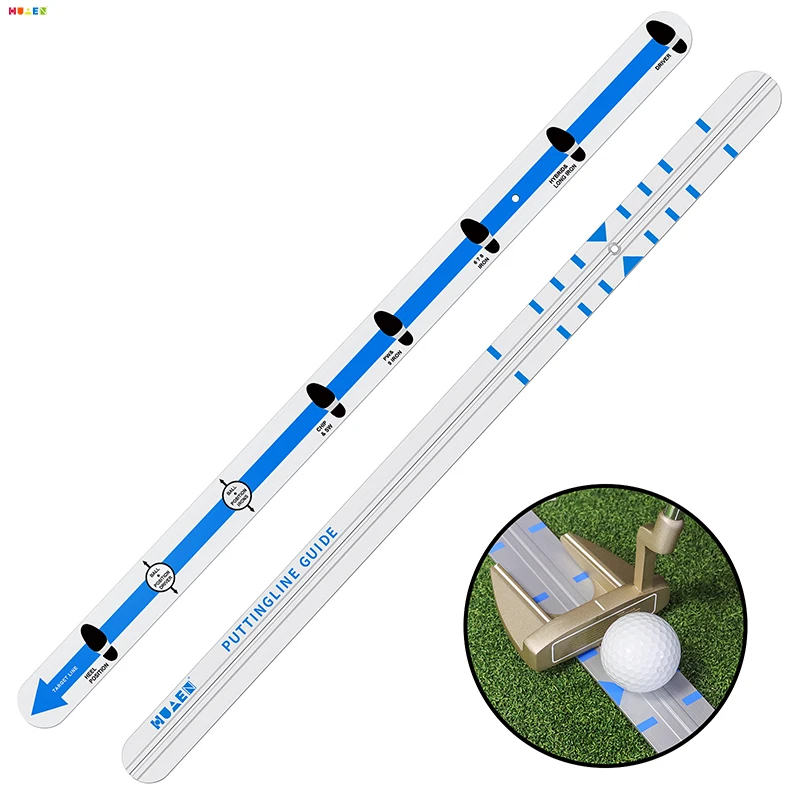 OEM Aluminum Alloy Golf Trainer Aid Calibrated Ruler Putting Practice Alignment Guide Rail OEM Golf Putting Alignment Rail