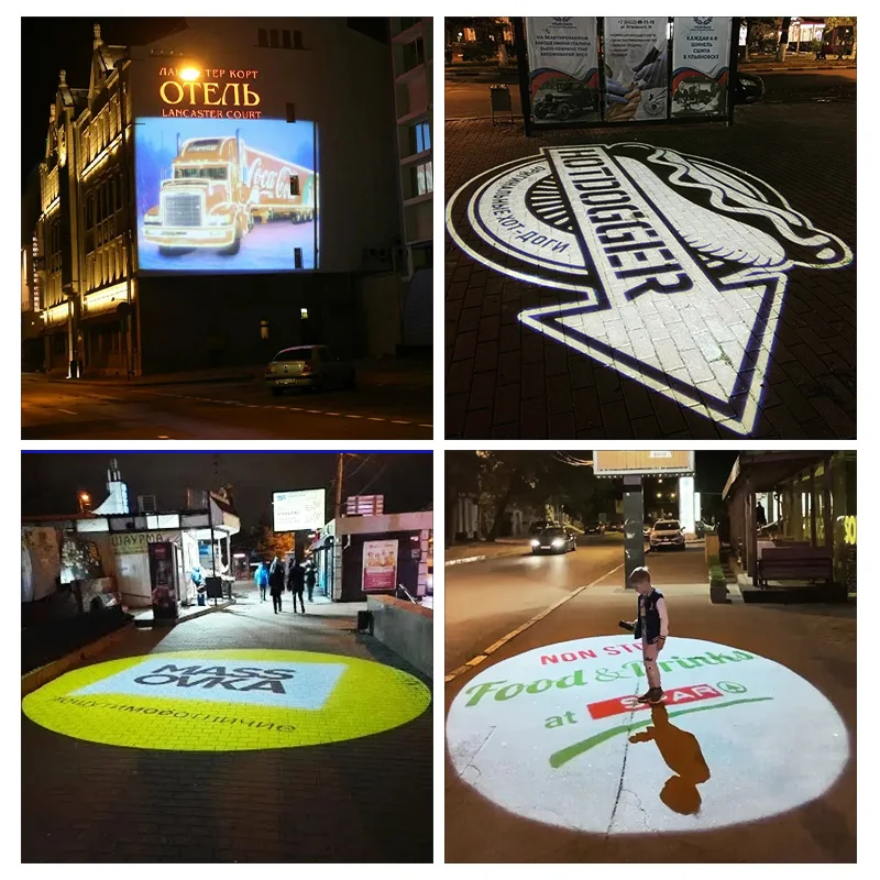 High Definition HD Projection Black 75w Projector Logo LED Advertising Lights Custom Gobo Lights