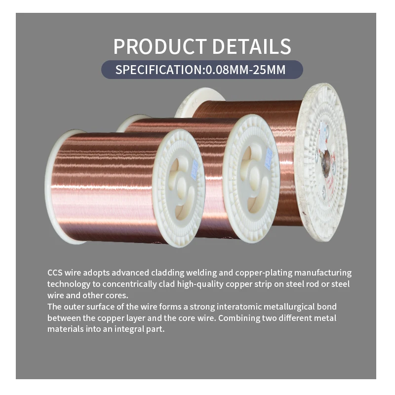 Wholesale Cheap Price copper clad steel wire electro ccs wire 0.25 for High temperature RF cable