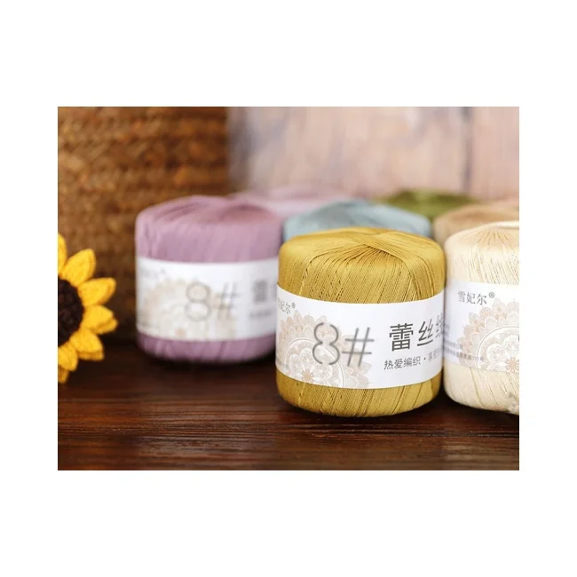 Hot Multicolour Lace Thread Miniature Crochet Cotton Thread Hand Knitting Kit Fine Wool Thread