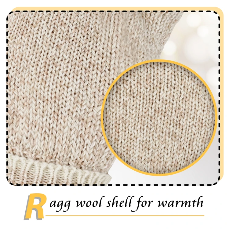 Knit Wool Ribbed Gloves Custom Half Finger Single Layer Wool Gloves For Outdoor Keep Warm
