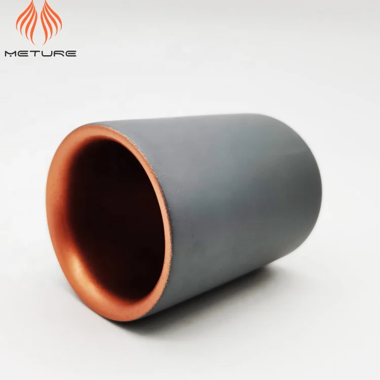 Grey cement container with rose gold inner cement pen holder or makeup brush container