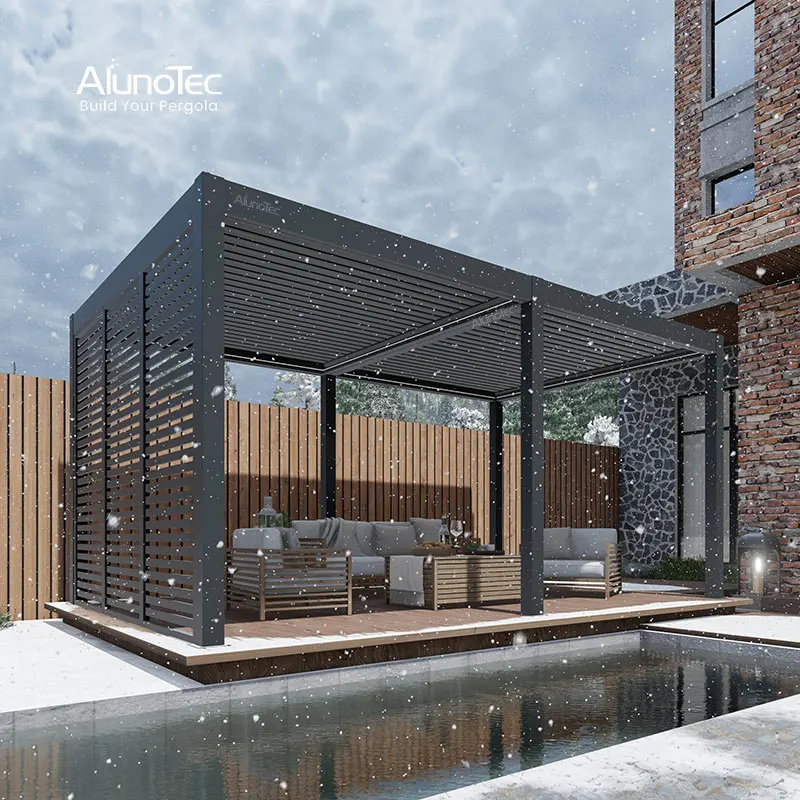 Motorized Electric Folding Louvered Roof Bioclimatic Outdoor Aluminum Pergola Price Gazebo