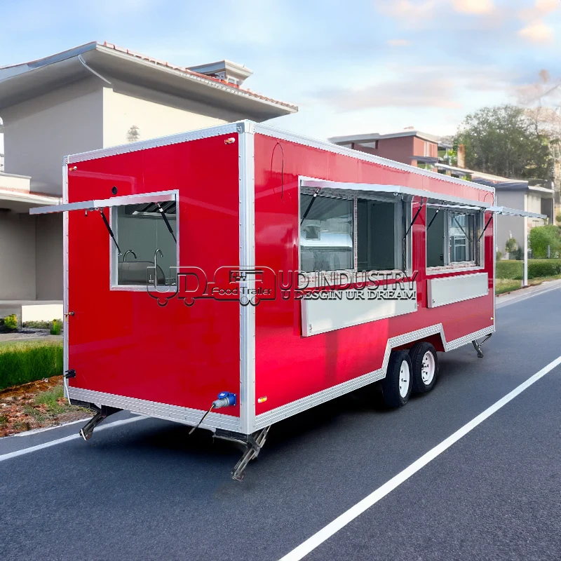 UrDream Mobile Bar Trailers Coffee Foodtrucks Food Truck Trailer Hot Dogs Ice Cream Mobile Food Cart With Full Kitchen