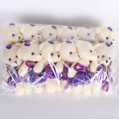 12pcs/Lot 11 Colors Mini Teddy Bear Stuffed Plush Toys Diamond Female Teddy Bear Dolls for Wedding  Bears with Dress