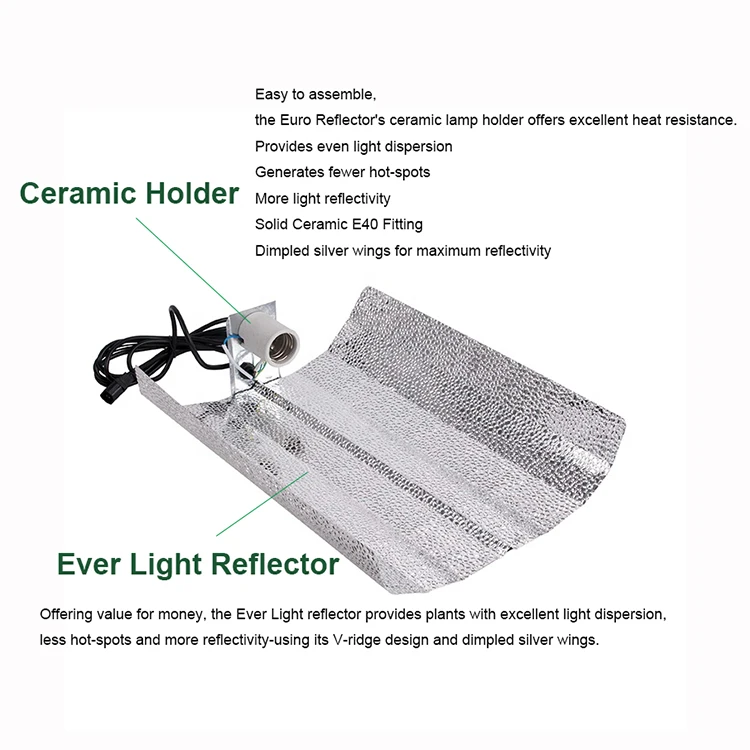 EU Market 600W HPS MH Hydroponics Ballast 600W Grow Light With Reflector and Bulb