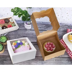 Cake Box Baked Pie Biscuit Cake Dessert Gift Box With Window For Hemp Rope And Stickers
