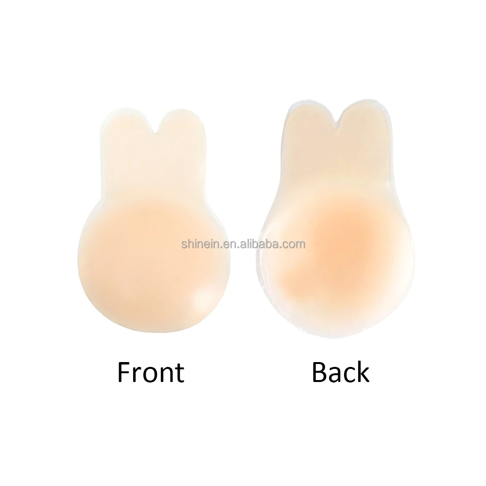 Лидер продаж, Силиконовая накладка на соски Shinein без бретелек, невидимая накладка на соски, пуш-ап, невидимый бюстгальтер с кроликом, накладка на соски