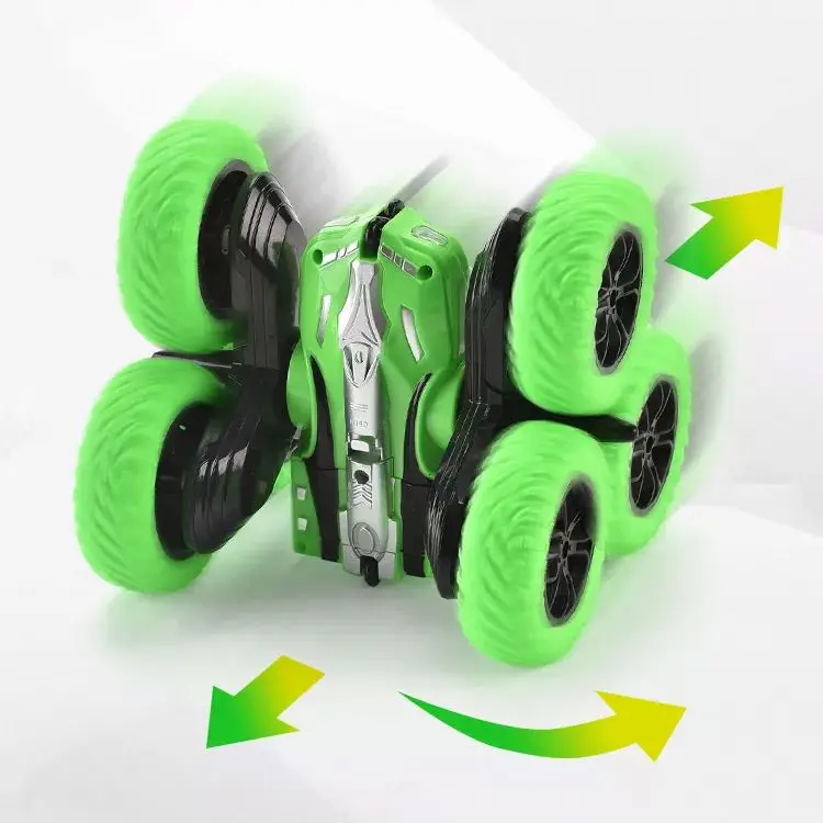 New Six Wheel Remote control Stunt Car Rechargeable Battery Double-sided 3D Flip climbing Bike Light drift spinning Toys
