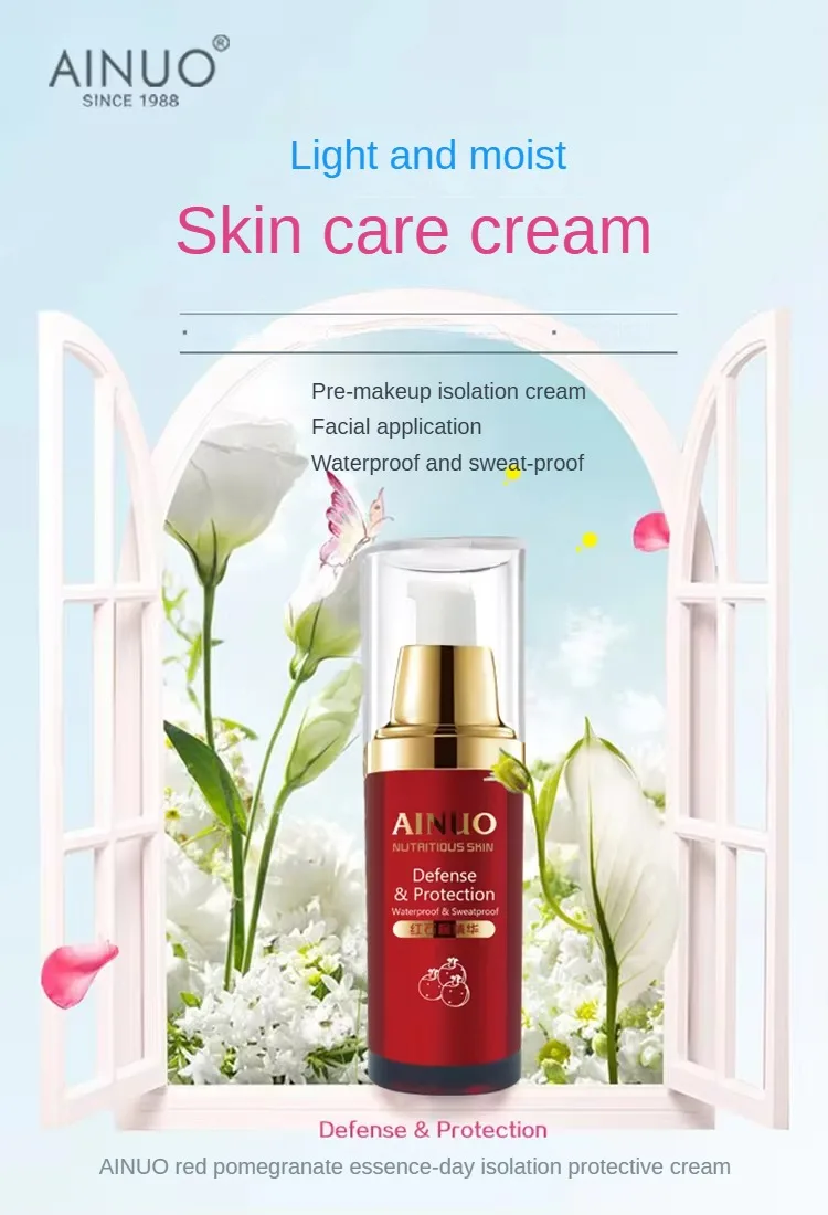 Wholesale Smooth AINUO Ruby Isolation Cream for Whitening Sunscreen for Effective Whitening and Brightening makeup