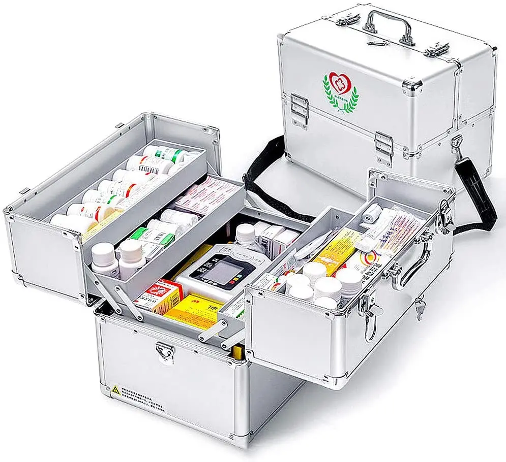 OEM Multi-Functional Aluminium Health First Aid Kit Box Medical