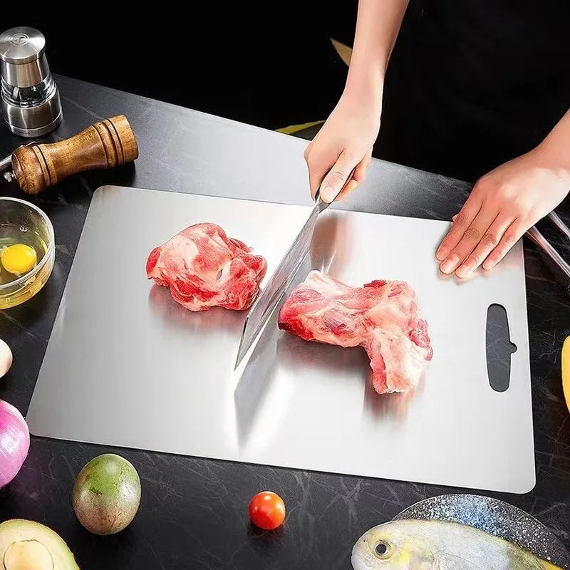 Rayshine Stainless Non Stick Double-Sided Cutting Board Titanium Cutting Board For Kitchen Bread,Vegetable, Fruit Chopping
