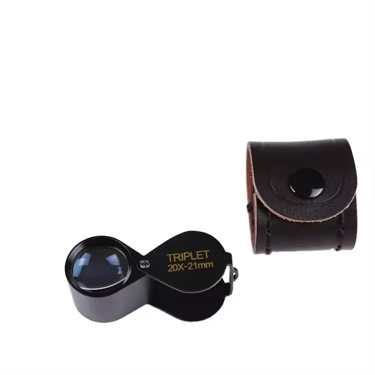 Optical Mini Metal folding 10X 20X 30X jewelry magnifier identifies diamond jade antiques authenticator