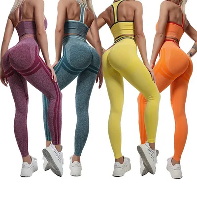 new arrival custom activewear bright crop top ropa deportiva para damas 5 piece women sport gym fitness set seamless yoga set