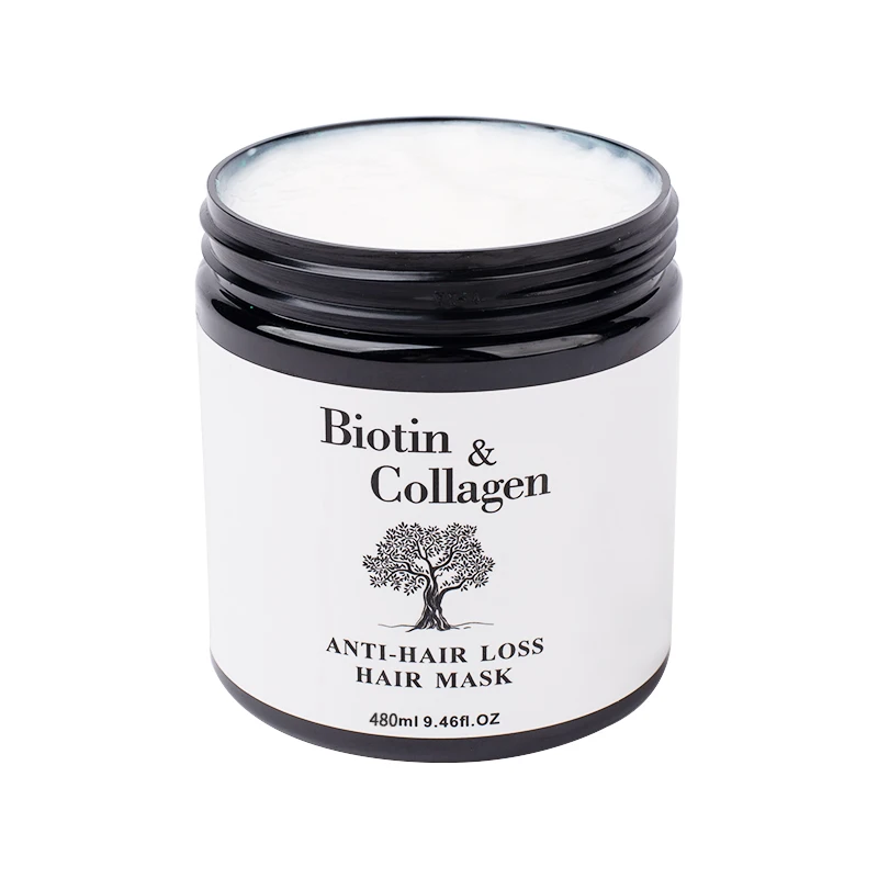 OEM private label professional deep repair hair mask with biotin and collagen small quantity for Amazon private brand