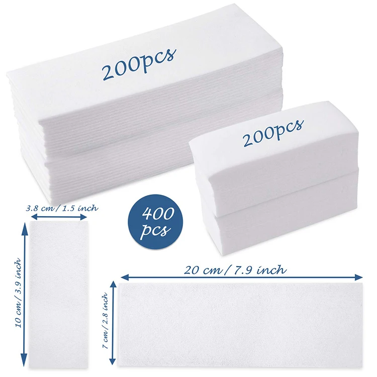 100 pcs depilatory hair removal depilatory cloth bleahed wax strip nonwoven epila