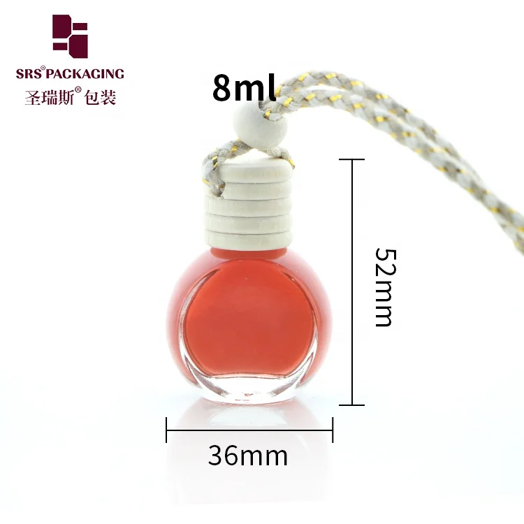 SRS 8ML Car hanging glass bottle perfume freshener/car freshener hanging car air