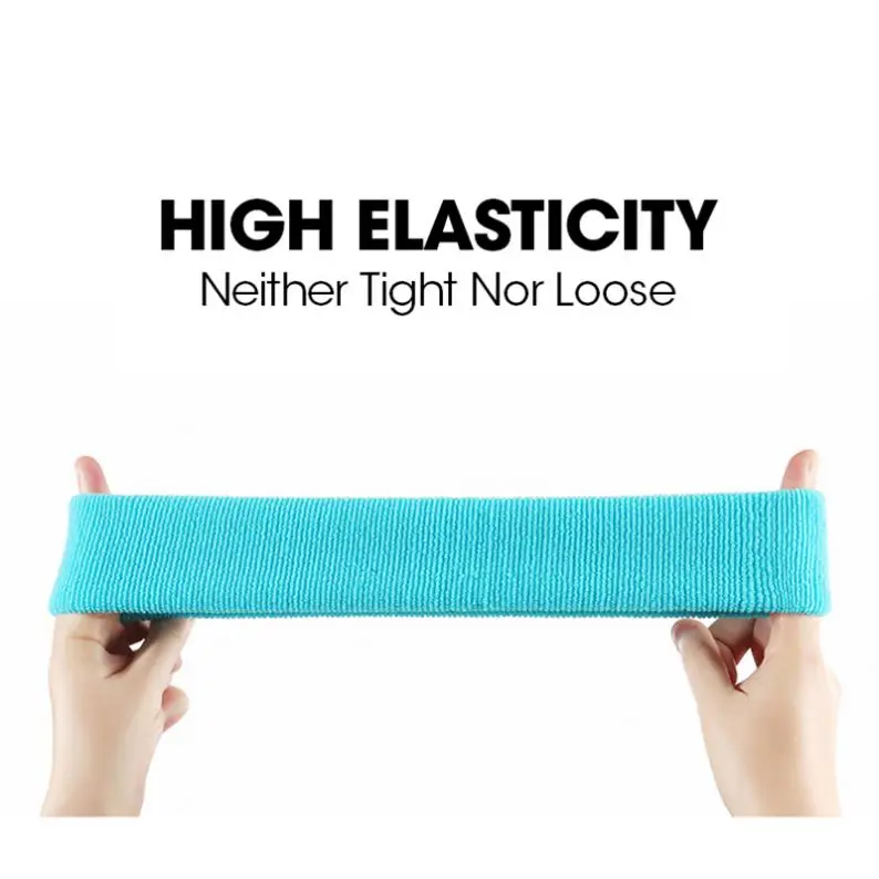 Custom Women Cotton Knitted  Elastic Head Sports Tennis Headband Sweatband