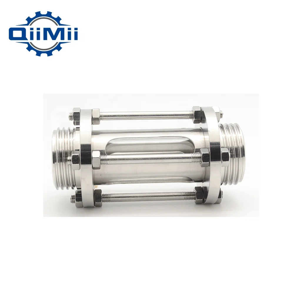 Sanitary Stainless Steel SS304 SS316L Flow  Inline Sight Glass straight type Stainless Steel Glass View New