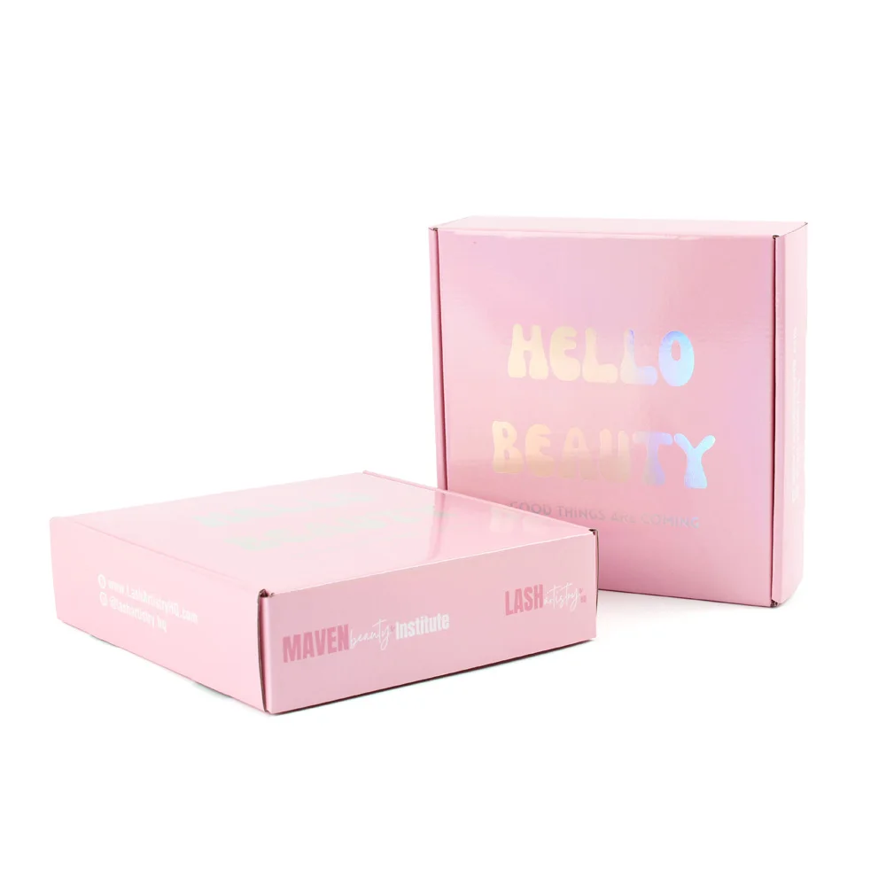 Factory Beauty Skin Care Cosmetic Box Packaging Mailer Pink Shipping Box Custom LOGO for Online Shop Small Business