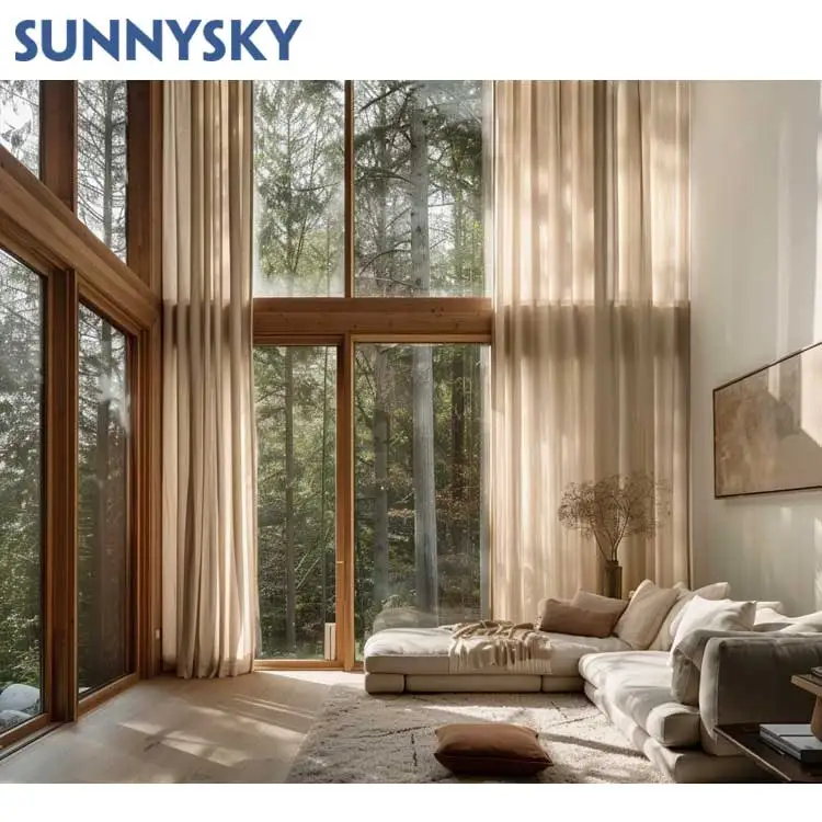 Sunnysky NFRC Large Windows Glass Big Picture Window Panoramic Window Floor To Ceiling Fixed Window