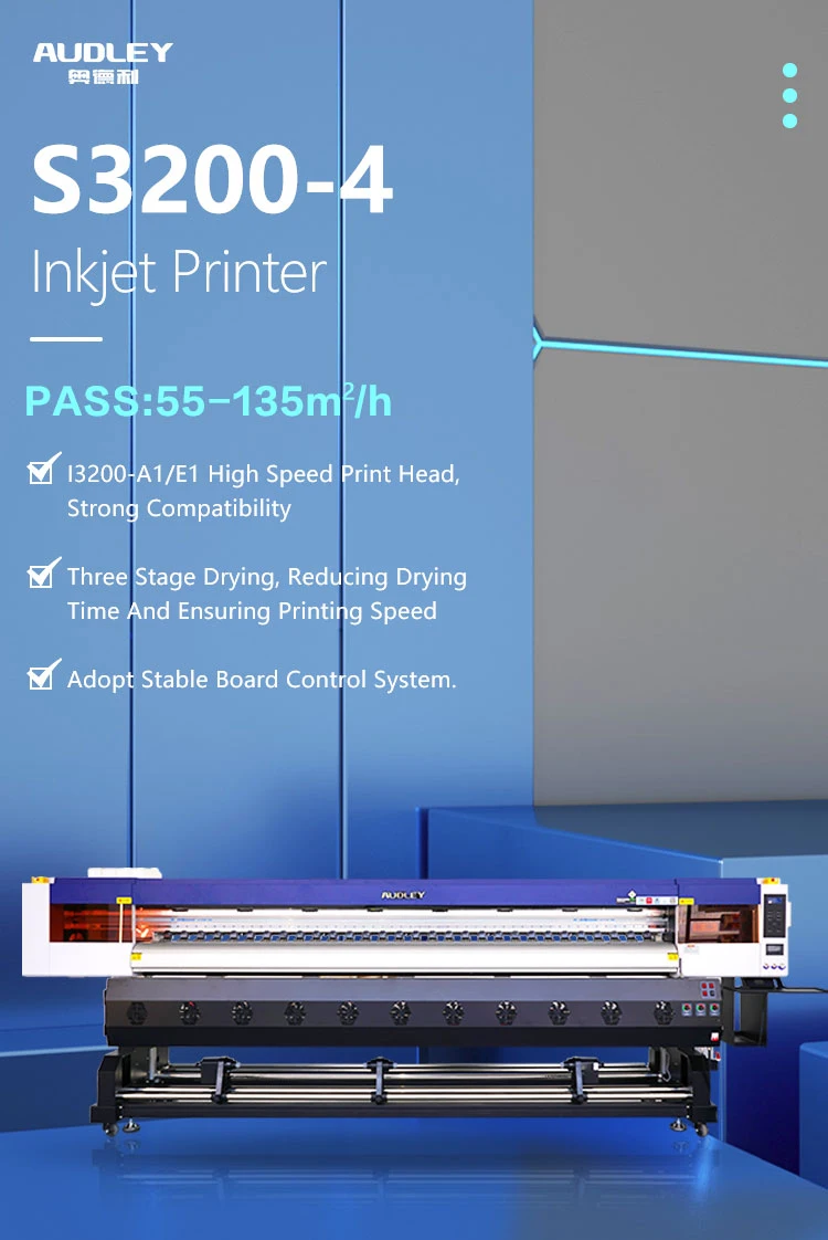 Audley S3200 Digital Inkjet Printer 3.2m Large Format Eco-Solvent Vinyl Indoor Outdoor Use 3200mm Print Head CE Certified New