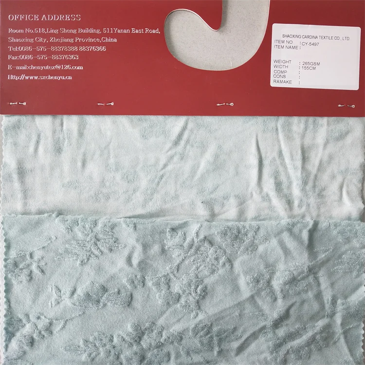 Stretch Cotton Viscose Knitted Toweling Jacquard Sweaters Fabric