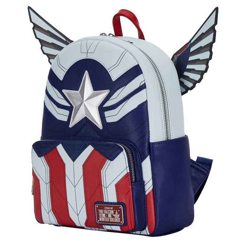 Loungefly Marvel Falcon Captain America Backpack High Quality Anime Cartoon Schoolbag For Children Cosplay Bag Baby Gift