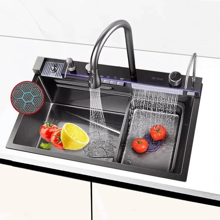 Discount Electronic Digital Kitchen Sink Touch Panel Cup Washer Kitchen Sink