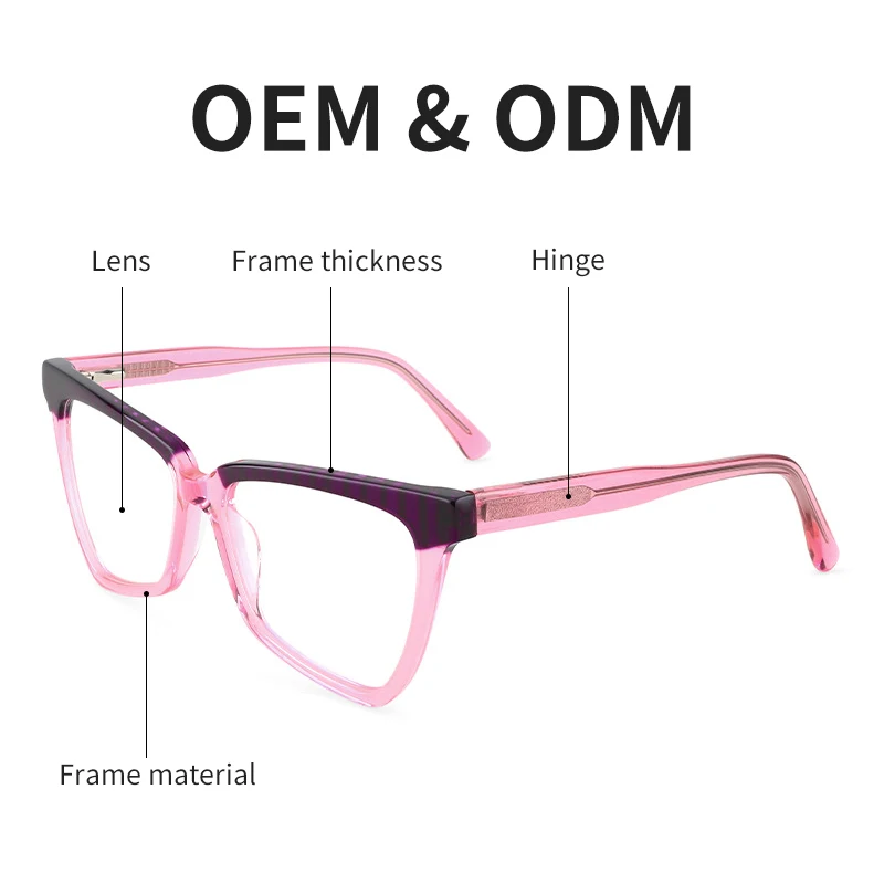 HGM Fashion Cat Eye Frames Anti Blue Light Blocking Glasses Ultralight Candy Colours Optical Glasses Frame for Men Women Eyewear