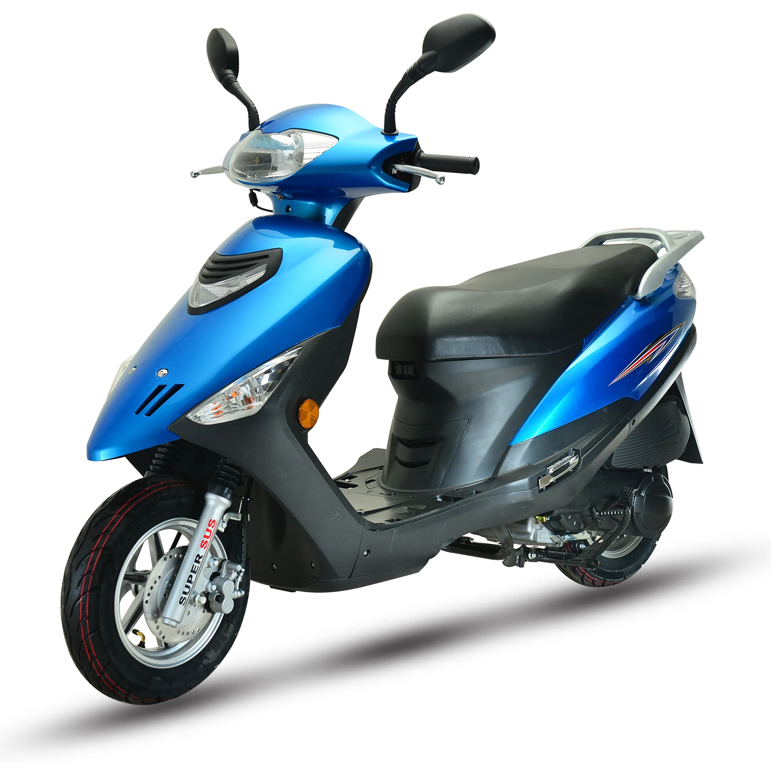 
125cc NEPTUNE Gas Power Mobility Scooter Max Black Body Steel Motor Cylinder Tank Engine Mix Wheels Air Piston Starter Color 