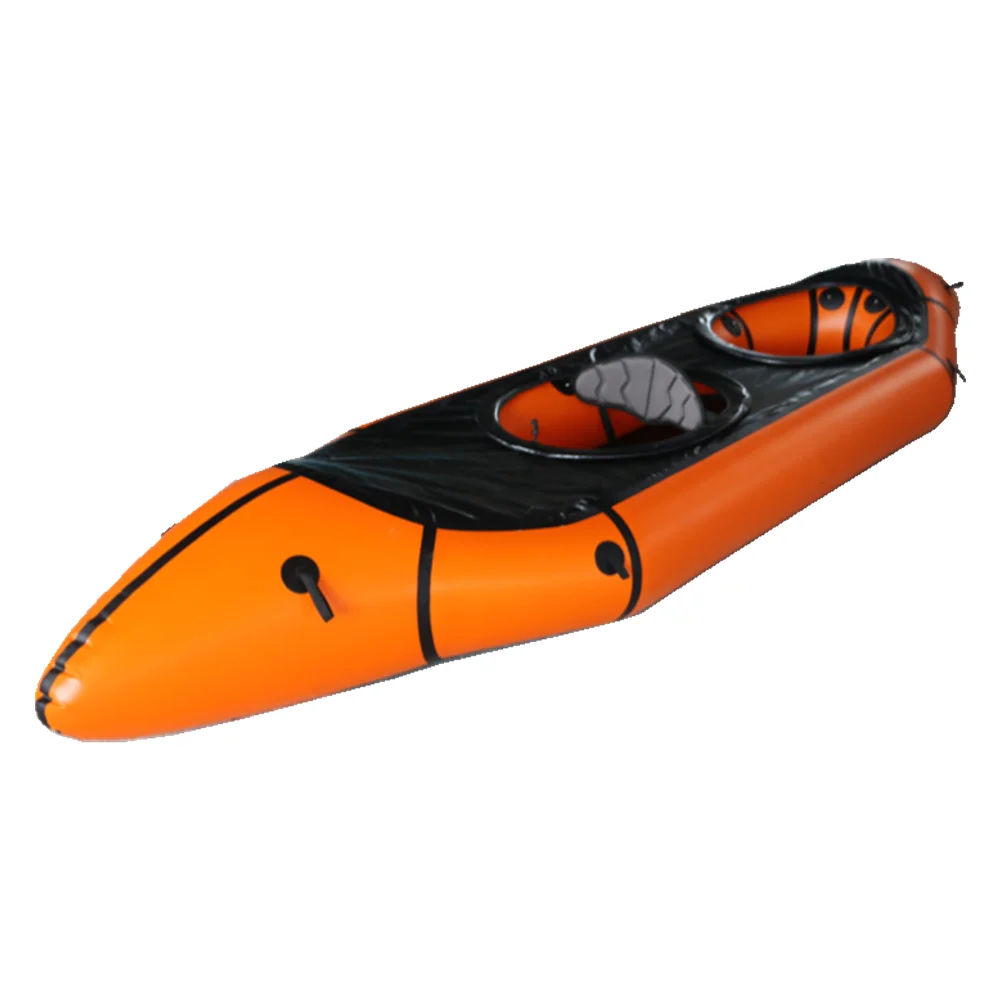 Fashion design cheap price pvc whitewater packrfat rudder fishing hunting inflatable packraft kajak sale