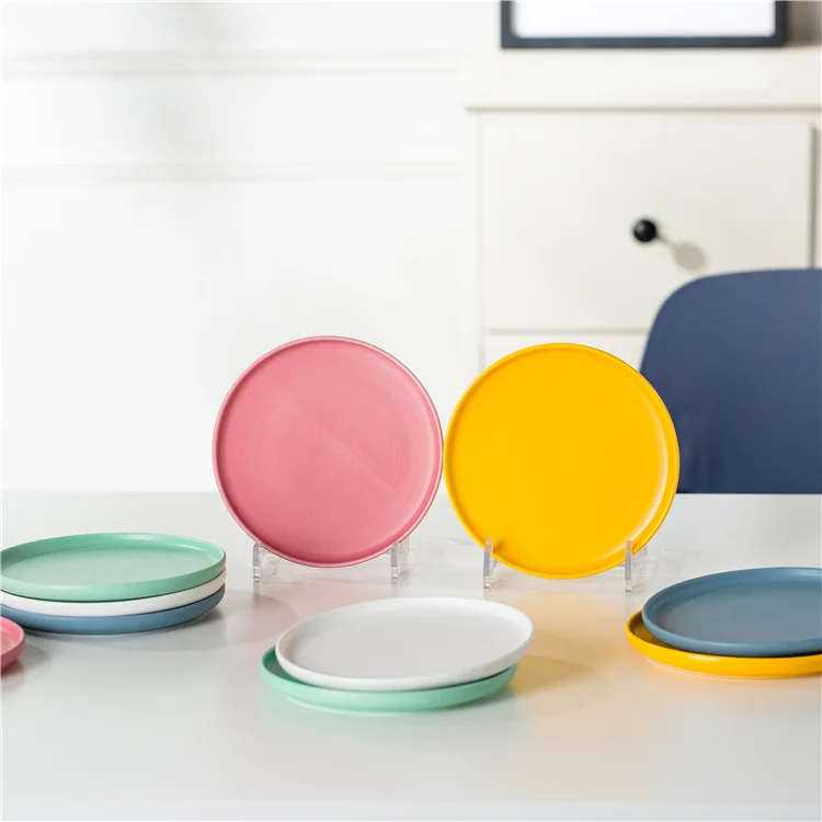 the latest design modern design nordic style matt colour round dishes dinner ceramic plates for wedding restaurant