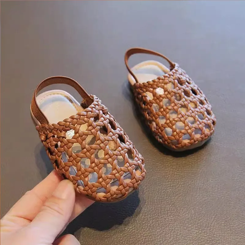 Y-Z Casual Bohemian Fashion Beach Roman Style Baby Flat slippers Comfortable Children 1-2 Years Baby Sandals