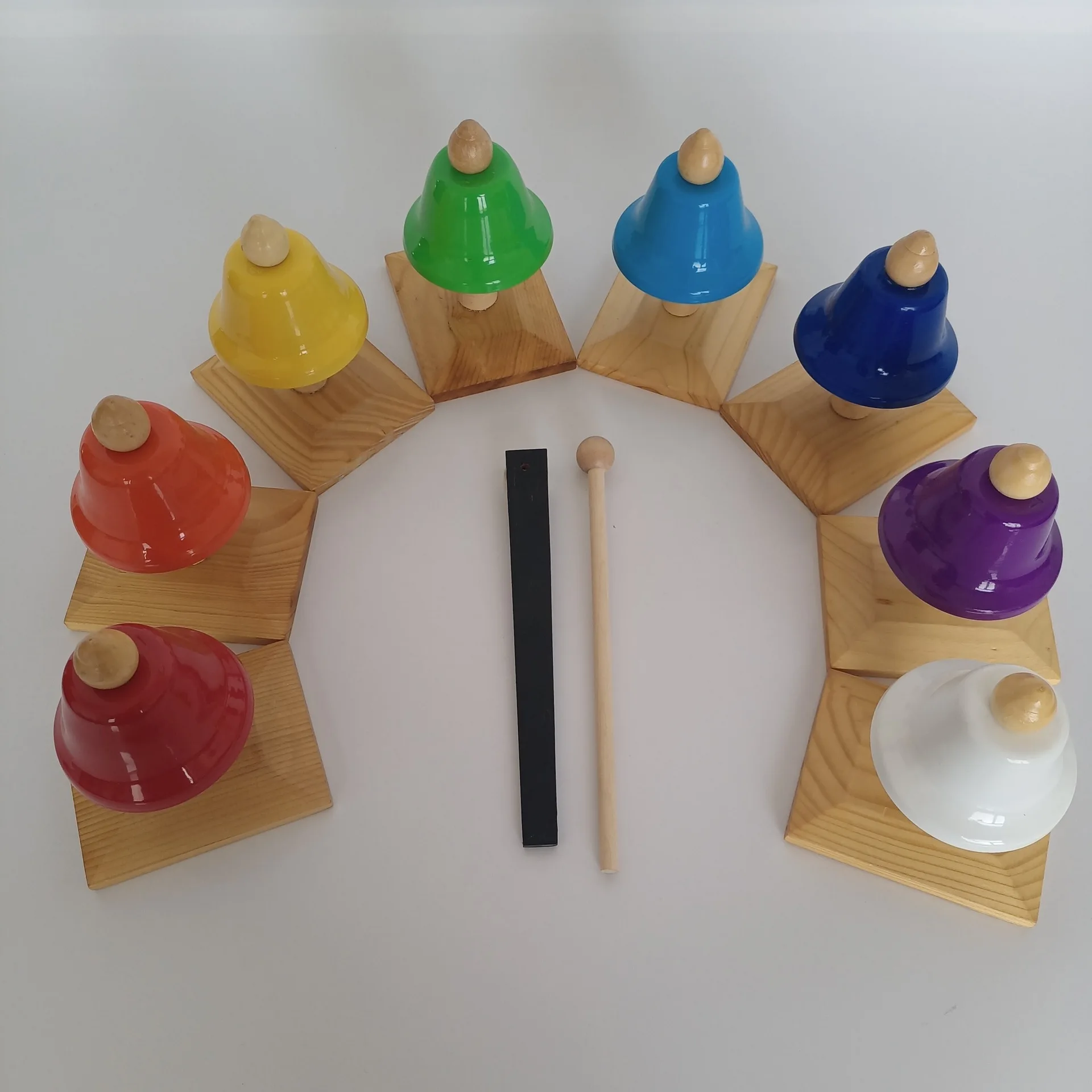 HOYE CRAFT Kids Musical Bells Toy Rainbow Hand Bells Set Music Educational Toy For Toddlers