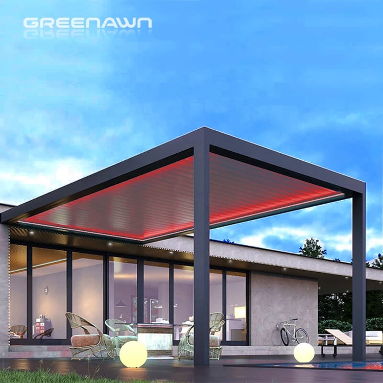 OEM 3x3 m 3x4 m 3x5 m 3x6 m 4x3 m 4x4 m 4x6 m 5x3 m 6x3 m 6x4 m Waterproof motorized aluminum louver pergola