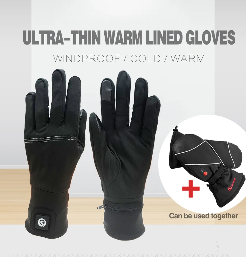 Winter USB Hand Warmer Electric Thermal Waterproof Heated Ski Gloves