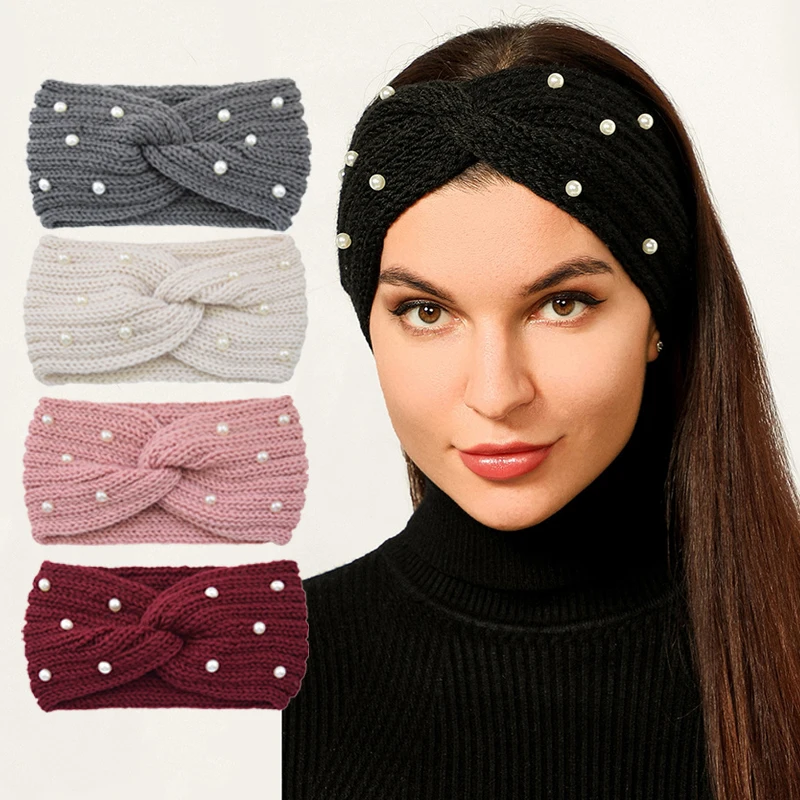 Женская трикотажная повязка на голову