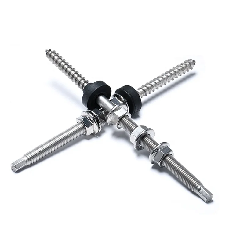 SS316 Solar Roof Mounting Double Threaded Screw