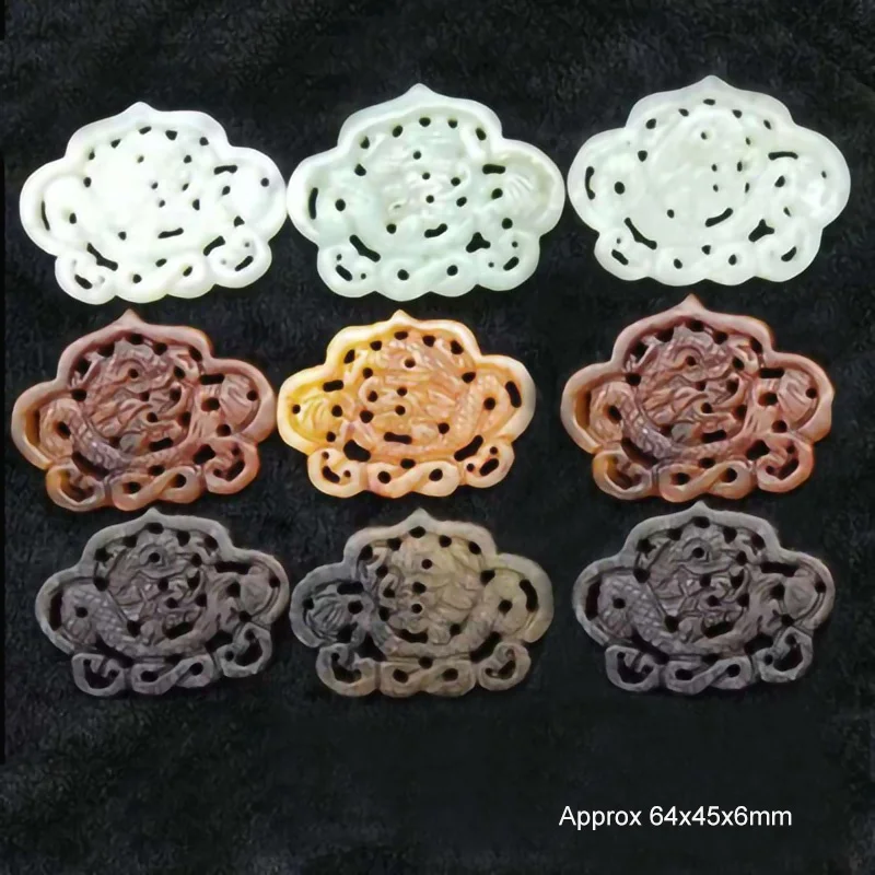 Wholesale various designs colors handcarved jade pendants stone pendants for diy jewelry necklaces making