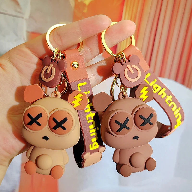 Cute Frog Dinosaur Couple Doll Keychain Creative Personality Cartoon Schoolbag Keychain Pendant Car Small Ornament Keychain