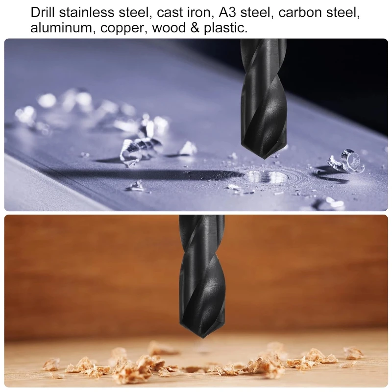 HSS Silver & Deming 1/2 сверло с уменьшенным хвостовиком для металла и стали | M2 Черное Золотое кобальтовое