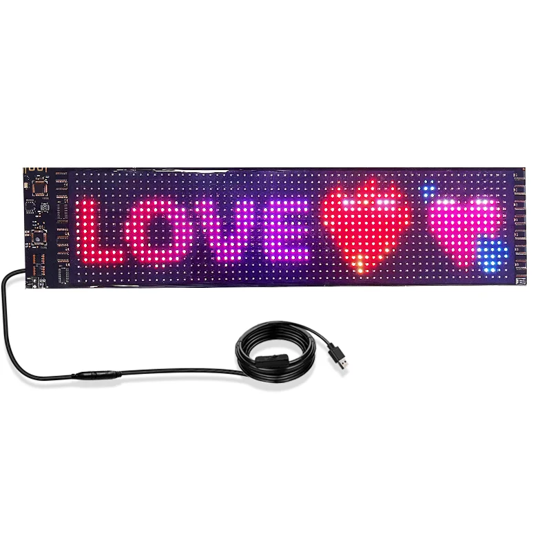 LED flexible display Screen APP Control Programmable Text Pattern Animations LED car sign board scrolling message car LED screen